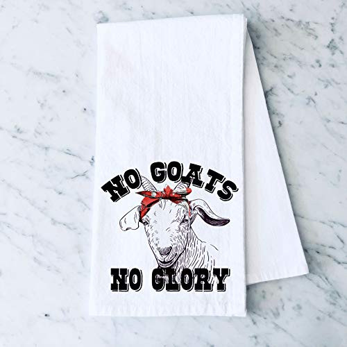 No Goats  No Glory  Red Bandana Funny Farm Flour Sack Cotton Tea Towel Kitchen