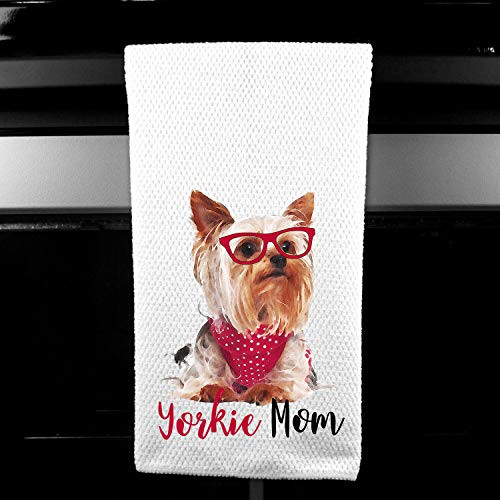Yorkie Mom  Yorkshire Terrier Microfiber Kitchen Tea Bar Towel Gift for Animal Dog Lover