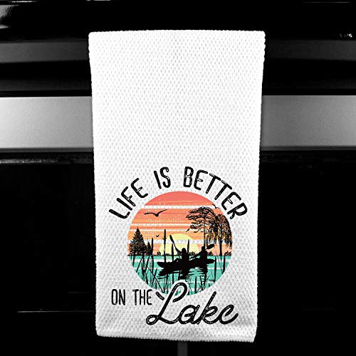 Life is Better on the Lake Cottage Kitchen Bar Tea Towel