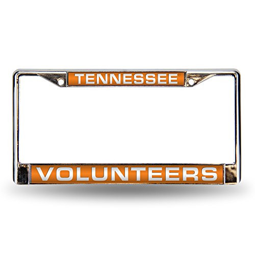 NCAA Rico Industries Laser Cut Inlaid Standard Chrome License Plate Frame Tennessee Volunteers - Orange Insert NCAA Rico Industries Laser Cut Inlaid Standard Chrome License Plate Frame Tennessee Volunteers - Orange Insert
