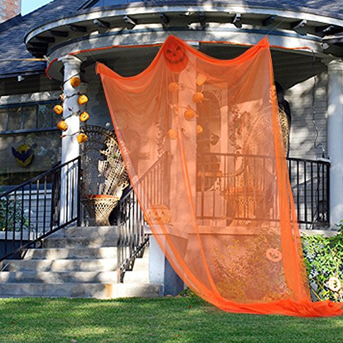 Halloween Hanging Ghost Prop Hanging Skeleton Flying Ghost, Halloween Hanging Decorations for Yard Outdoor Indoor Party Bar, 3.3m/10.8ft Long (Orange)