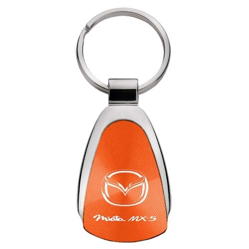 Mazda Miata Logo Orange Tear Drop Key Chain
