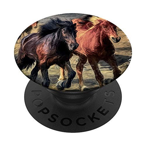 Horse Colorful Paint Beautiful - Horse rider Birthday Gift PopSockets PopGrip  Swappable Grip for Phones  and  Tablets