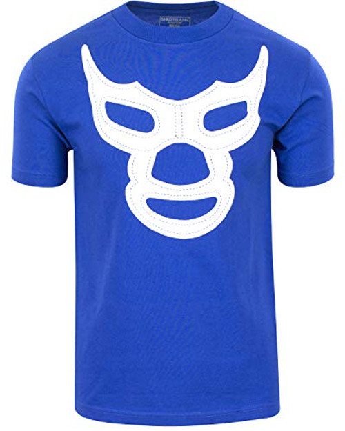 ShirtBANC Blue Demon Mexican Luchador Shirt Camisa de Lucha Libre Wrestling Tee  S  Blue Demon