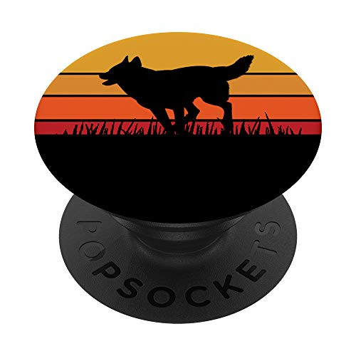Siberian Husky Dog - Black Orange Yellow Gift for Mom Dad PopSockets PopGrip  Swappable Grip for Phones  and  Tablets