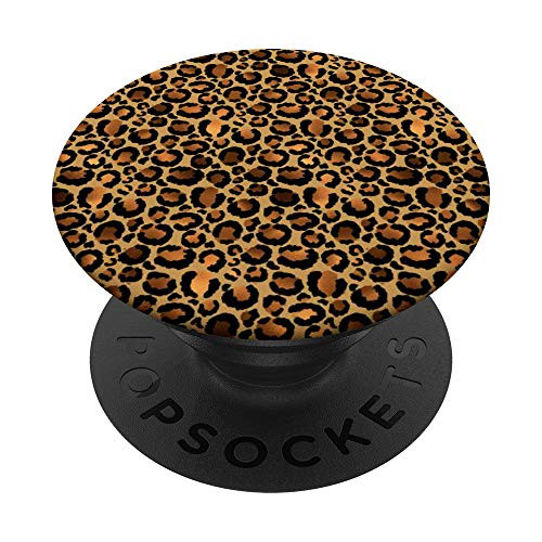 Orange Brown Golden Bronze Leopard Print Cheetah Pattern PopSockets PopGrip  Swappable Grip for Phones  and  Tablets