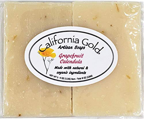 Natural and Organic Grapefruit Calendula Bar Soap 2-4 oz. bars