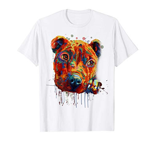 Colorful Pitbull Dog Puppy Owner Paint Lover Painting Gift T-Shirt