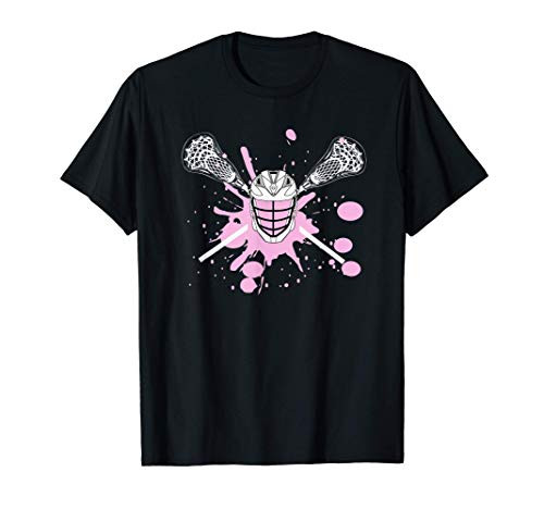 Lacrosse Paint Pink Splatter Great Gift for Teen LAX Player T-Shirt