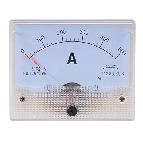 YXQ 0-500A Analog Ammeter Current Panel 69C9-A Amp Gauge Meter 2.5 Accuracy 75mV for Auto Circuit Measurement Tester  DC 500A