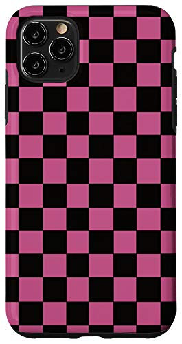 iPhone 11 Pro Max Black Pink Checkerboard Cool Gingham Checkered Lover Gift Case