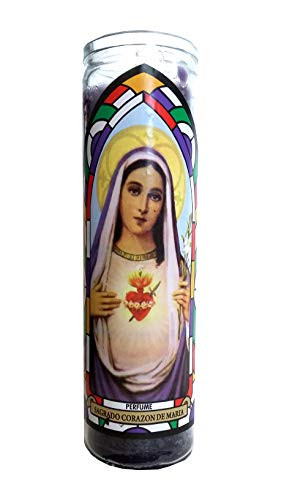 Staci19 Sacred Heart of Mary  Sagrado Corazon De Maria  Perfume Devotional Purple Candle