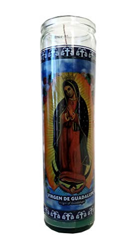 Virgin of Guadalupe  Virgen de Guadalupe  Devotional Green Candle