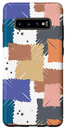 Galaxy S10Plus Design Gift Cool Abstract Pattern Pastel Blue Purple Orange Case