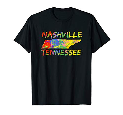 Nashville Tennessee Colorful Paint State Outline Nashville T-Shirt Nashville Tennessee Colorful Paint State Outline Nashville T-Shirt