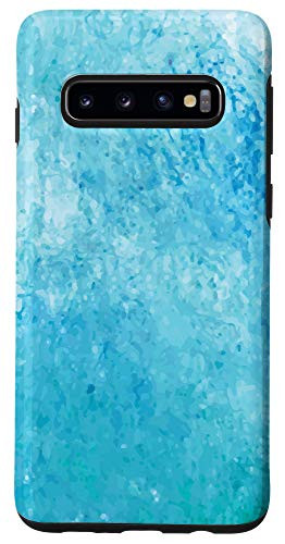Galaxy S10 Design Gift Cool Abstract Pattern Paint Pastel Blue Turquois Case