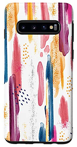 Galaxy S10 Design Gift Abstract Pattern Colorful Paint Blue Orange Red Case