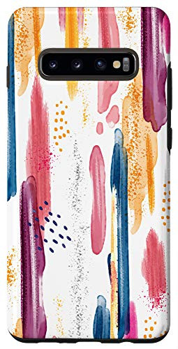Galaxy S10Plus Design Gift Abstract Pattern Colorful Paint Blue Orange Red Case