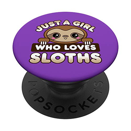 Purple - Sloth Gifts For Women Just A Girl Who Loves Sloths PopSockets PopGrip Swappable Grip for Phones and Tablets Purple - Sloth Gifts For Women Just A Girl Who Loves Sloths PopSockets PopGrip Swappable Grip for Phones and Tablets