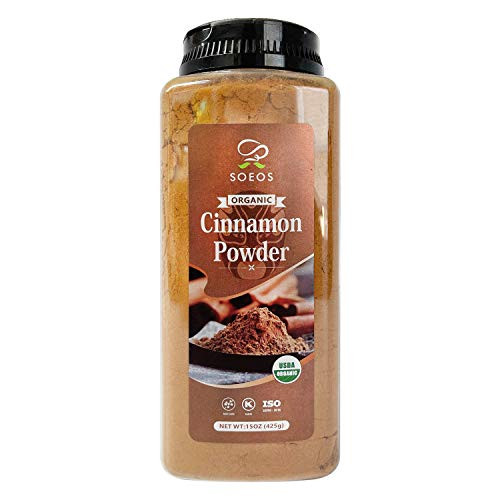 Soeos Organic Cinnamon Powder 15 oz  Pure Cinnamon Powder  Premium Ground Cinnamon  Cinnamon  NON-GMO  Kosher Certified. Cinnamon powder.