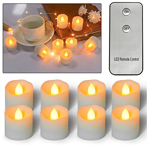 12pcs Flameless Tea Lights Candles Battery Operated Realist Flickering Electric LED Votive Candles with Remote Control for Halloween Christmas Wedding Party Home Decorations 12pcs Flameless Tea Lights Candles Battery Operated Realist Flickering Electric LED Votive Candles with Remote Control for Halloween Christmas Wedding Party Home Decorations