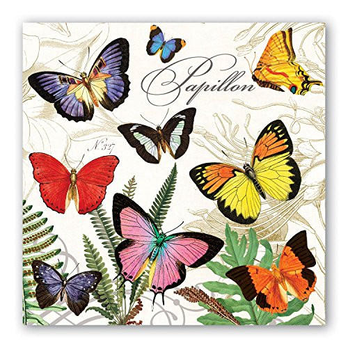 Michel Design Works 20-Count 3-Ply Paper Luncheon Napkins, Papillon