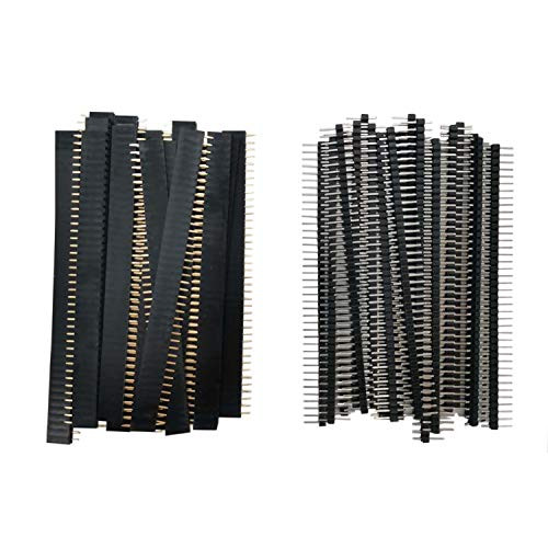 40PCS 2.54MM Male and Female Pin Header 40Pin Breakaway PCB Board Connector Single Row Strip for Arduino Prototype Shield