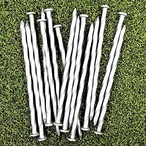 One Stop Outdoor  36-Pack  6-Inch Landscape Stakes  Spiral Metal Galvanized Landscape Spikes  Garden Nails for Artificial Turf  Paver Edging  Weed Barrier  Timber  Carpentry and More  36