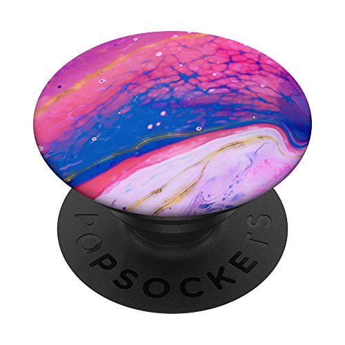 Abstract Art Paint Fuchsia Pink Magenta and Royal Blue PopSockets PopGrip  Swappable Grip for Phones  and  Tablets