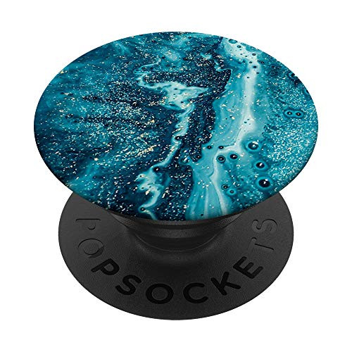 Elegant Turquoise Blue  and  Aqua Ocean Pattern PopSockets PopGrip  Swappable Grip for Phones  and  Tablets
