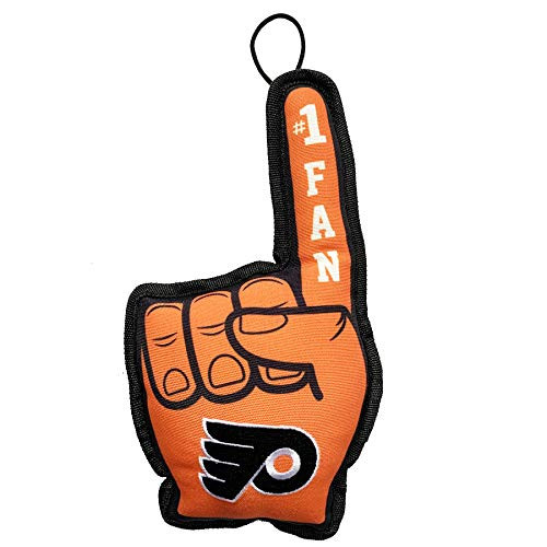Pets First NHL Philadelphia Flyers 1 Fan Toy for Dogs  and  Cats. Best Tough PET Toy with Inner Squeaker  one Size  FLY-3277