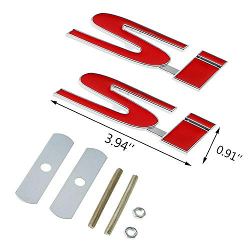 2pcs SI Grille Red Plus Trunk Decal Sticker Car Metal Front Grill Badge Emblem for Honda Civic 2pcs SI Grille Red Plus Trunk Decal Sticker Car Metal Front Grill Badge Emblem for Honda Civic
