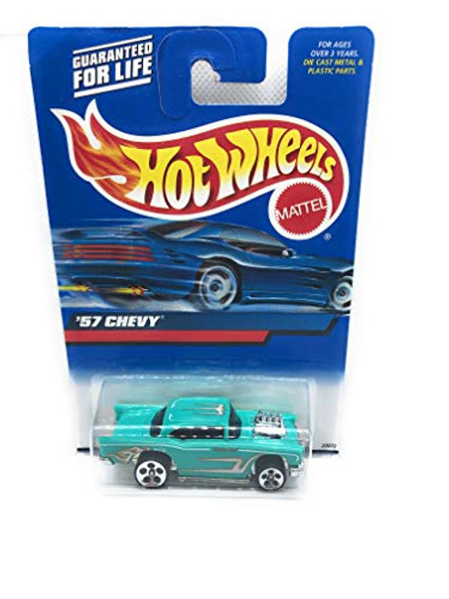 Hot Wheels 2000-105 1957 Chevy Flame tampo Unpainted Base with 57 Chevy on Base Collectible Collector Car Mattel 1 64 Scale