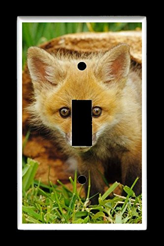 Single Toggle  1-toggle  Light Switch Plate Cover - African Wildlife Safari Animals - Fox