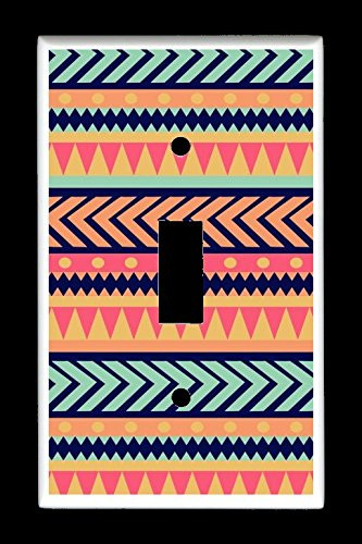 Single Toggle  1-toggle  Light Switch Plate Cover - Native American Indian - Tribal Pattern Design 9