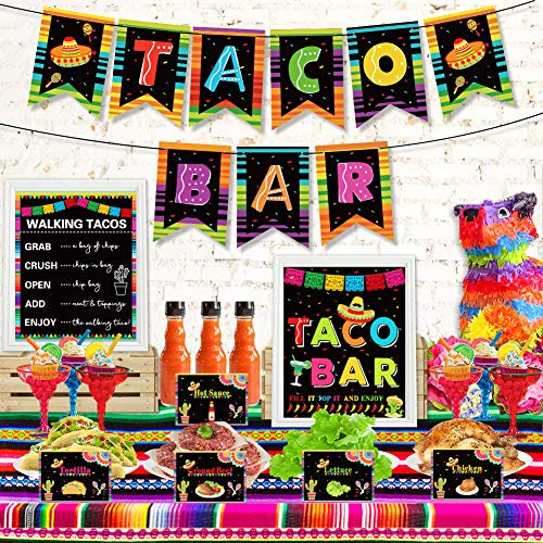 Taco Bar Decoration Kit Mexican Fiesta Party Decorations Taco Bar Banner Sign Tent Garland for Cinco De Mayo Fiesta Mexican Theme Party Bachelorette Bridal Shower Wedding Birthday Taco Party Supplies Taco Bar Decoration Kit Mexican Fiesta Party Decorations Taco Bar Banner Sign Tent Garland for Cinco De Mayo Fiesta Mexican Theme Party Bachelorette Bridal Shower Wedding Birthday Taco Party Supplies