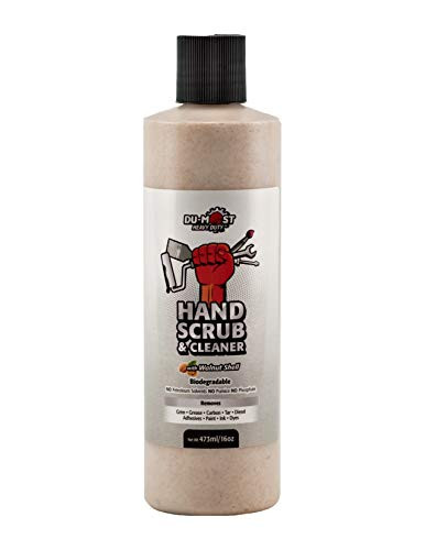 DU-MOST Heavy Duty Hand Scrub  and  Hand Cleaner with Walnut Shell  Removes Grim Grease Carbon Tar Diesel Adhesives Paint Ink Dyes  No Petroleum Solvents  No Pumice  No Phosphate  16 Oz  Pack of 1