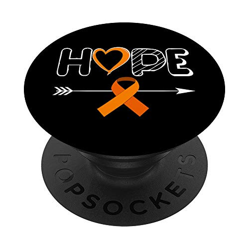 Multiple Sclerosis Awareness Products Orange Ribbon Products PopSockets PopGrip  Swappable Grip for Phones  and  Tablets