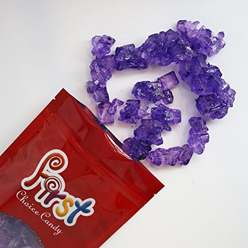 FirstChoiceCandy Purple Grape Rock Candy Strings 1.5 Pound Resealable Bag