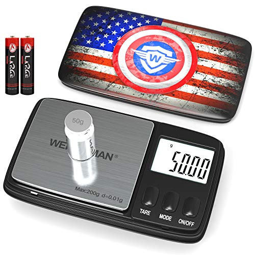 Gram Scale Weightman Digital Pocket Scale 200g x 0.01g Digital Scale Grams and Ounces Jewelry Scale? Small Scale with 50g Calibration and Large LCD Screen Tare Function 6 Units Battery Included Gram Scale Weightman Digital Pocket Scale 200g x 0.01g Digital Scale Grams and Ounces Jewelry Scale? Small Scale with 50g Calibration and Large LCD Screen Tare Function 6 Units Battery Included