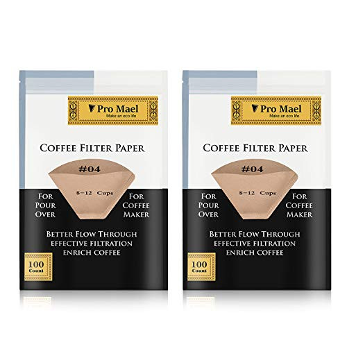 4 Cone Coffee Filters Paper Disposable for Pour Over and Drip Coffee Maker 200 Count  Better Filtration No Blowouts Made from Unbleached Imported Japanese Filter Paper Natural Brown  2 Pack