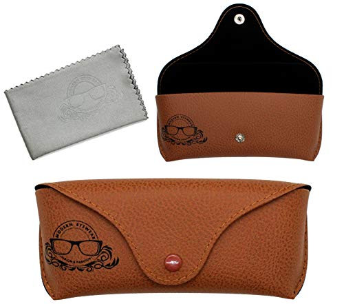 Modern Eyewear Leather Case Womens and Mens for Sunglasses Eyeglasses Vintage  brown