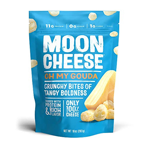 Moon Cheese  Oh My Gouda  100% Gouda Cheese  Low-carb 10 oz  Keto-Friendly  high protein snack alternative to protein bars  cookies  and shakes  Pack of 1