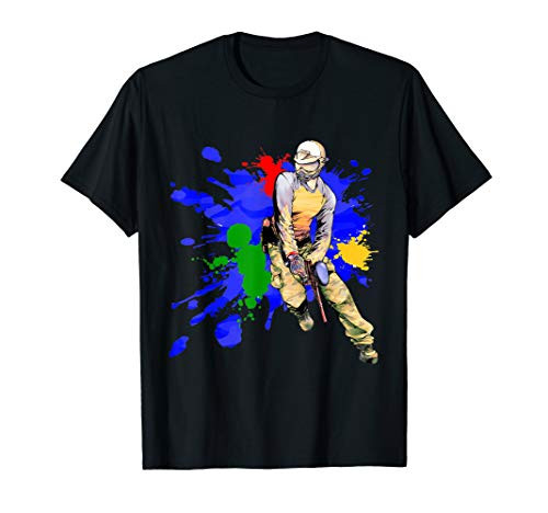 Paintball Player Paintball Gun Glasses Splattered Paint Gift T-Shirt
