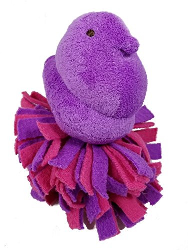 Peeps Fleece Bottom Plush Chick Squeaky Pet Toy  Purple