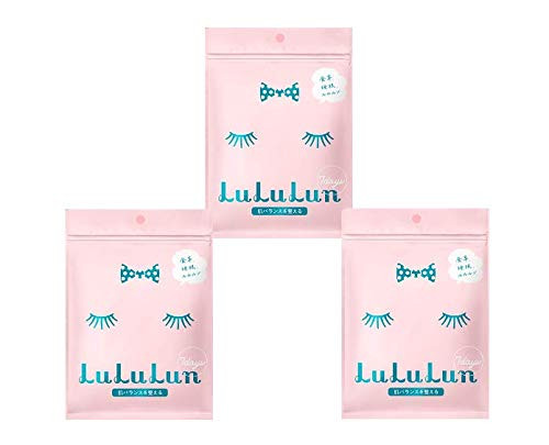 Lululun Japanese Face Sheet Masks for Women  Facial Mask for Females  Moisture Balance Pink 3pc 2020