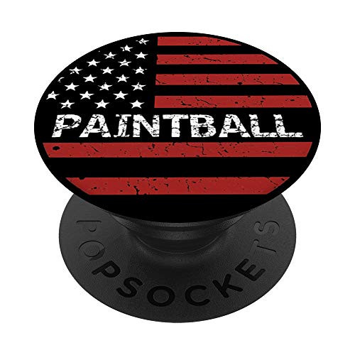 Paintball USA American Flag Sport Fan Gift Pop Socket PopSockets PopGrip  Swappable Grip for Phones  and  Tablets
