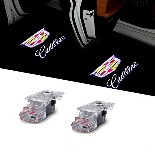 2 Pack Car LED Door Logo Lights Projector 3D Ghost Shadow Lights for Cadillac SRX XTS ATS XT4 XT5 XT6 Dual Plug Puddle Lights  Fits Cadillac
