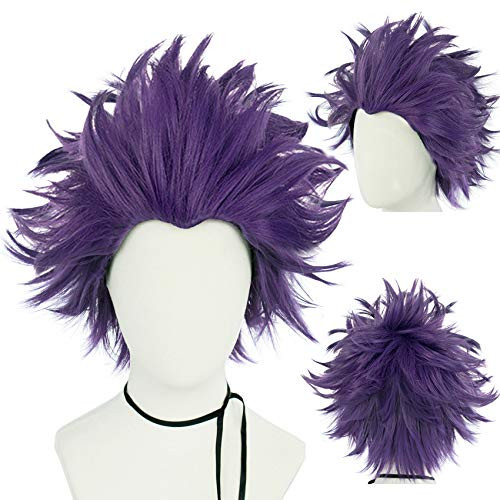 IMEYLE Wig Purple Anime Cosplay Hair Wig Short Wavy Synthetic Wig For Cons And Halloween Party IMEYLE Wig Purple Anime Cosplay Hair Wig Short Wavy Synthetic Wig For Cons And Halloween Party