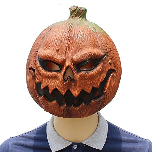 Pumpkin Mask Deluxe Novelty Halloween Costume Party Props Pumpkin Latex Head Mask Orange